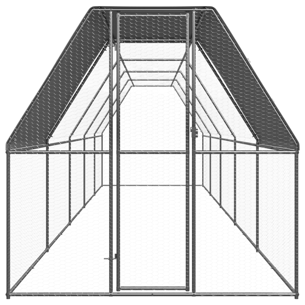 vidaXL Coteț de exterior pentru păsări, 2x10x2 m, oțel zincat vidaXL Coteț de exterior pentru păsări, 2x10x2 m, oțel zincat