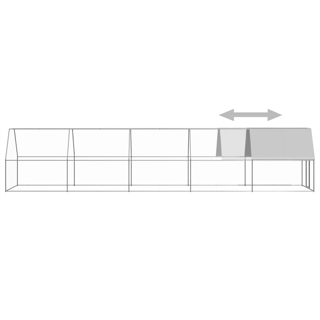 vidaXL Coteț de exterior pentru păsări, 2x10x2 m, oțel zincat vidaXL Coteț de exterior pentru păsări, 2x10x2 m, oțel zincat