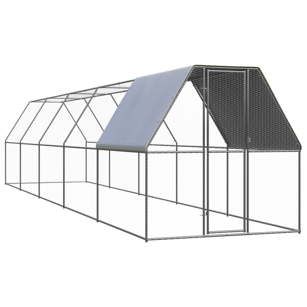 vidaXL Coteț de exterior pentru păsări, 2x10x2 m, oțel zincat vidaXL Coteț de exterior pentru păsări, 2x10x2 m, oțel zincat