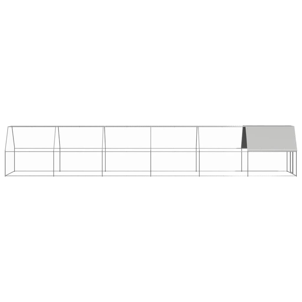 vidaXL Coteț de exterior pentru păsări, 2x12x2 m, oțel zincat vidaXL Coteț de exterior pentru păsări, 2x12x2 m, oțel zincat