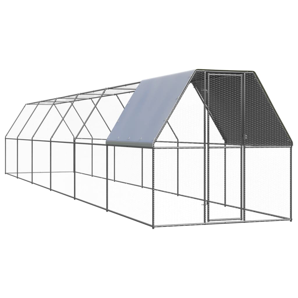 vidaXL Coteț de exterior pentru păsări, 2x12x2 m, oțel zincat vidaXL Coteț de exterior pentru păsări, 2x12x2 m, oțel zincat