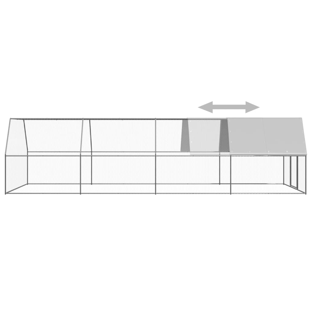 vidaXL Coteț de păsări pentru exterior, 3x8x2 m, oțel zincat vidaXL Coteț de păsări pentru exterior, 3x8x2 m, oțel zincat