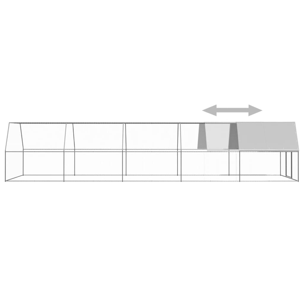 vidaXL Coteț de păsări pentru exterior, 3x10x2 m, oțel zincat vidaXL Coteț de păsări pentru exterior, 3x10x2 m, oțel zincat