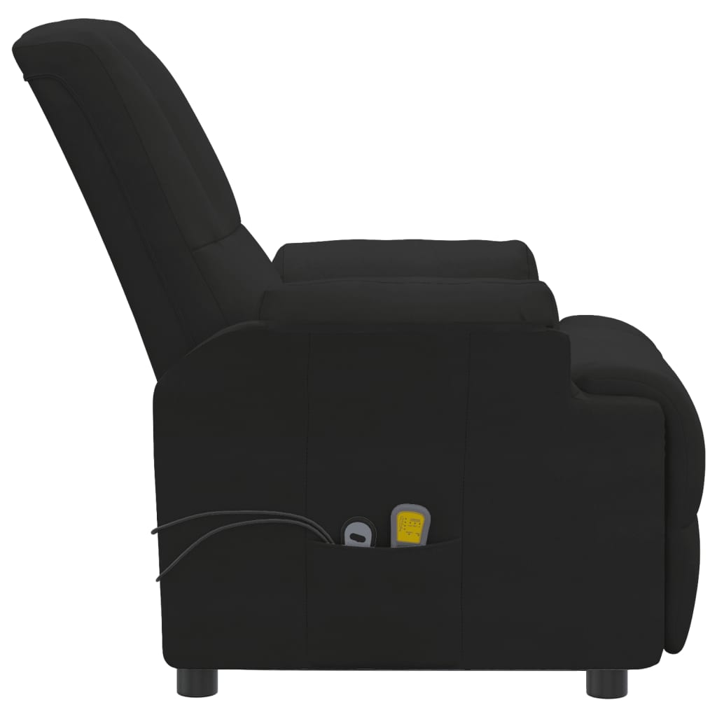 vidaXL Fotoliu de masaj cu ridicare, negru, piele întoarsă ecologică