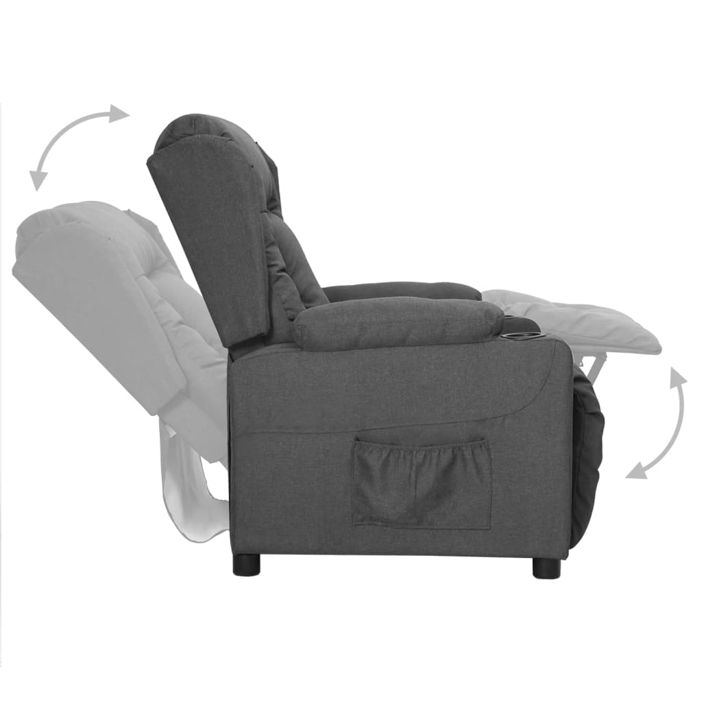 vidaXL Fotoliu cu ridicare, gri închis, textil vidaXL Fotoliu cu ridicare, gri închis, textil