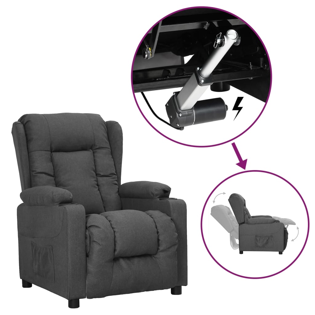 vidaXL Fotoliu cu ridicare, gri închis, textil vidaXL Fotoliu cu ridicare, gri închis, textil