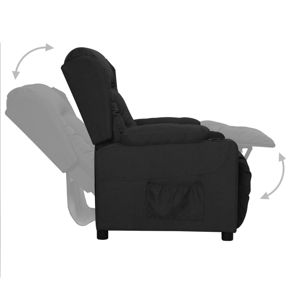 vidaXL Fotoliu cu ridicare, negru, material textil