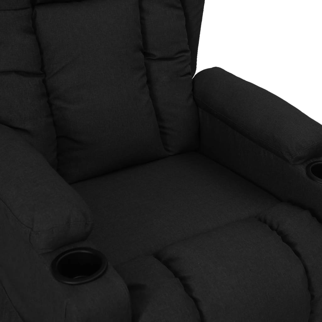 vidaXL Fotoliu cu ridicare, negru, material textil