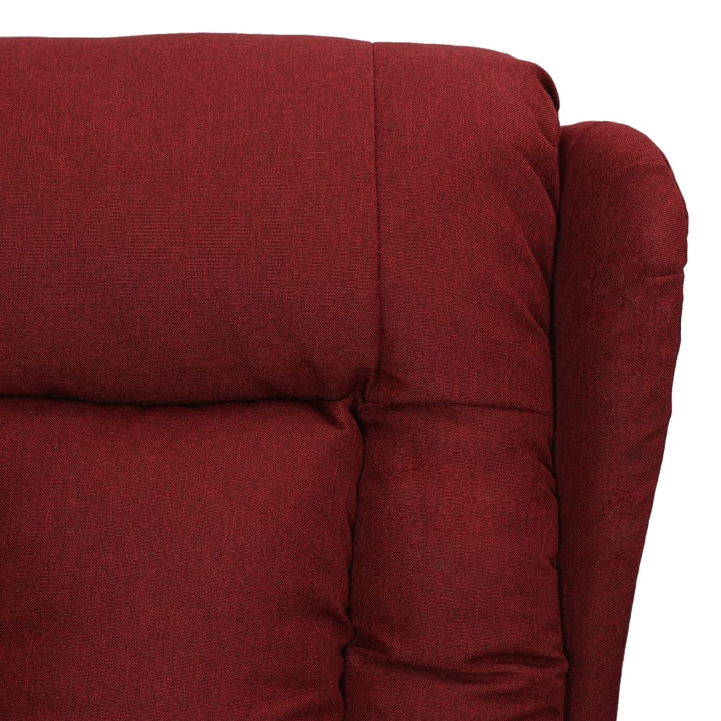vidaXL Fotoliu cu ridicare, roșu vin, material textil