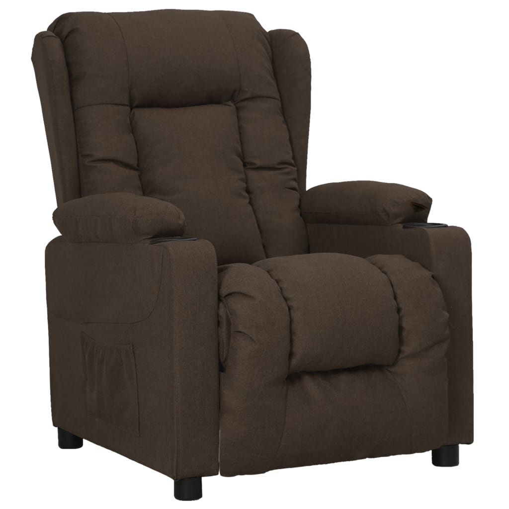 vidaXL Fotoliu cu ridicare, maro închis, material textil vidaXL Fotoliu cu ridicare, maro închis, material textil