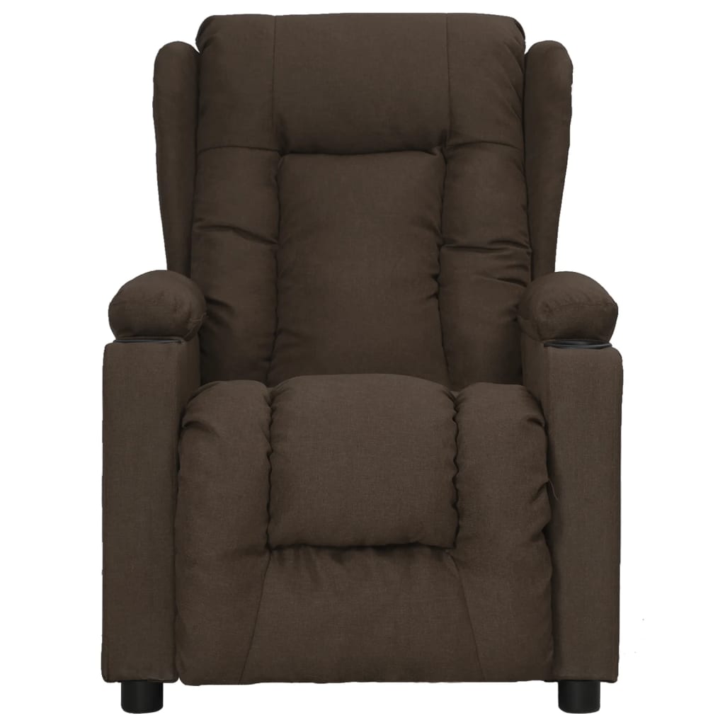 vidaXL Fotoliu cu ridicare, maro închis, material textil vidaXL Fotoliu cu ridicare, maro închis, material textil