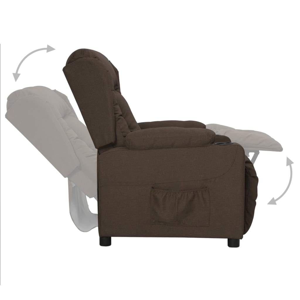 vidaXL Fotoliu cu ridicare, maro închis, material textil vidaXL Fotoliu cu ridicare, maro închis, material textil