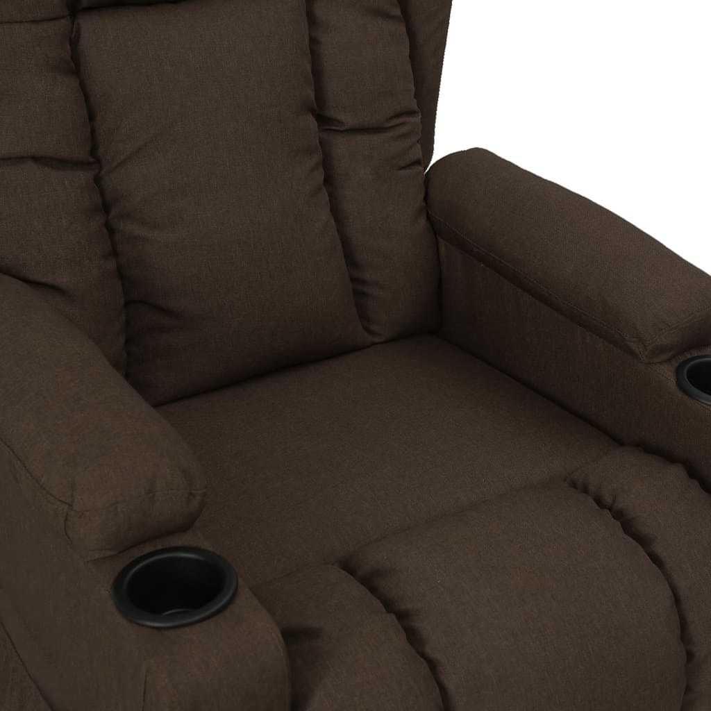 vidaXL Fotoliu cu ridicare, maro închis, material textil vidaXL Fotoliu cu ridicare, maro închis, material textil