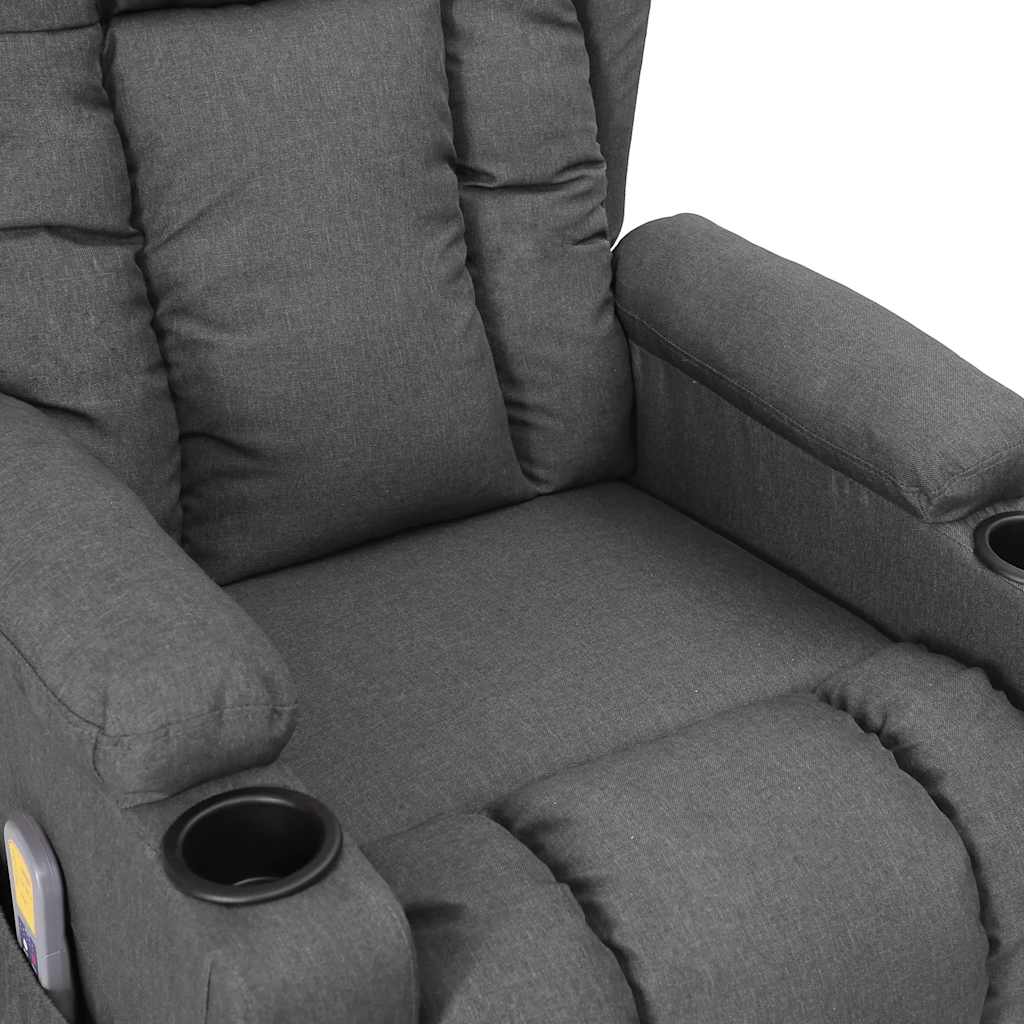 vidaXL Fotoliu de masaj rabatabil cu ridicare, gri deschis, textil