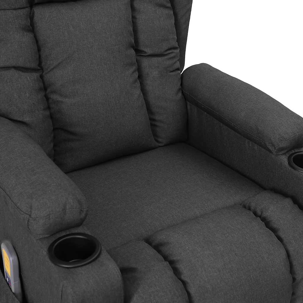 vidaXL Fotoliu de masaj cu ridicare, gri închis, textil vidaXL Fotoliu de masaj cu ridicare, gri închis, textil
