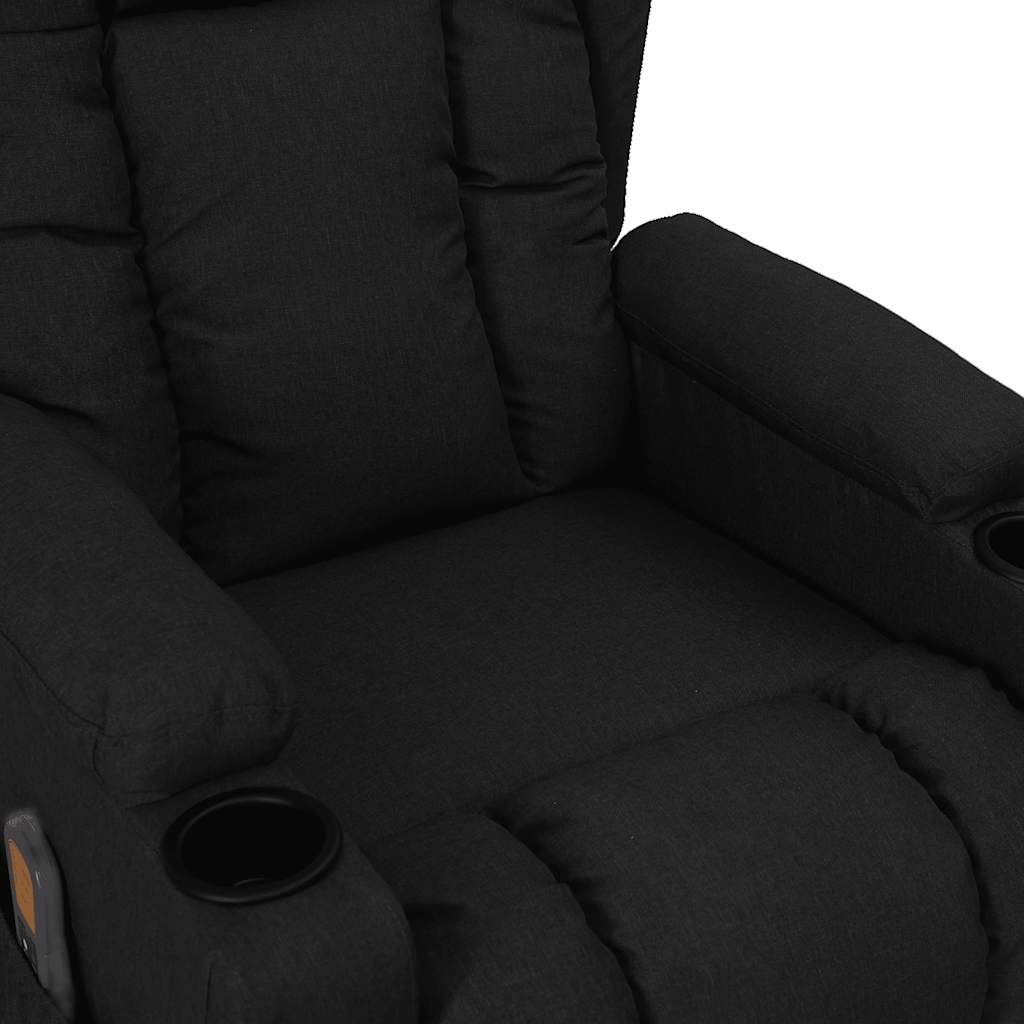 vidaXL Fotoliu de masaj cu ridicare, negru, material textil vidaXL Fotoliu de masaj cu ridicare, negru, material textil