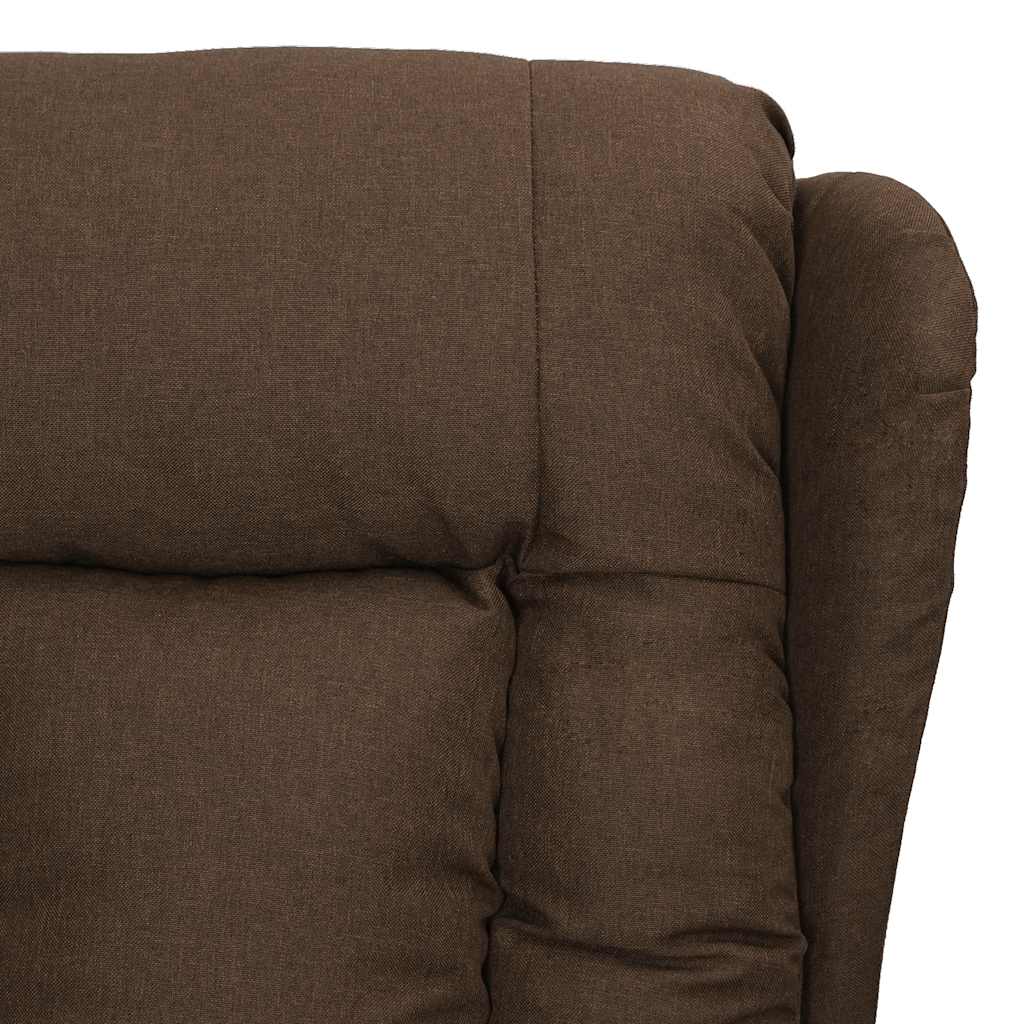 vidaXL Fotoliu de masaj cu ridicare, maro, material textil vidaXL Fotoliu de masaj cu ridicare, maro, material textil