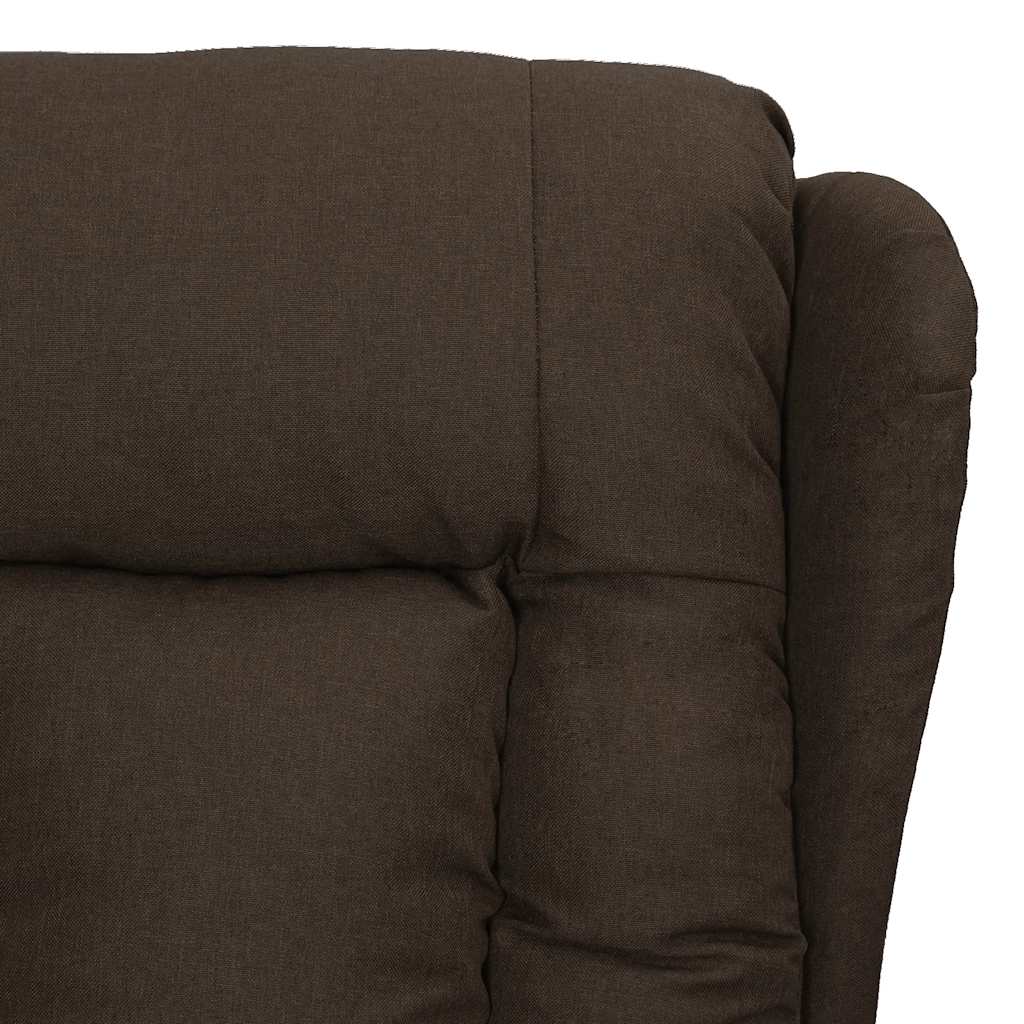 vidaXL Fotoliu de masaj cu ridicare, maro închis, material textil vidaXL Fotoliu de masaj cu ridicare, maro închis, material textil
