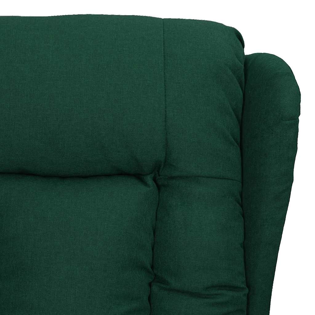 vidaXL Fotoliu de masaj cu ridicare, verde închis, material textil vidaXL Fotoliu de masaj cu ridicare, verde închis, material textil