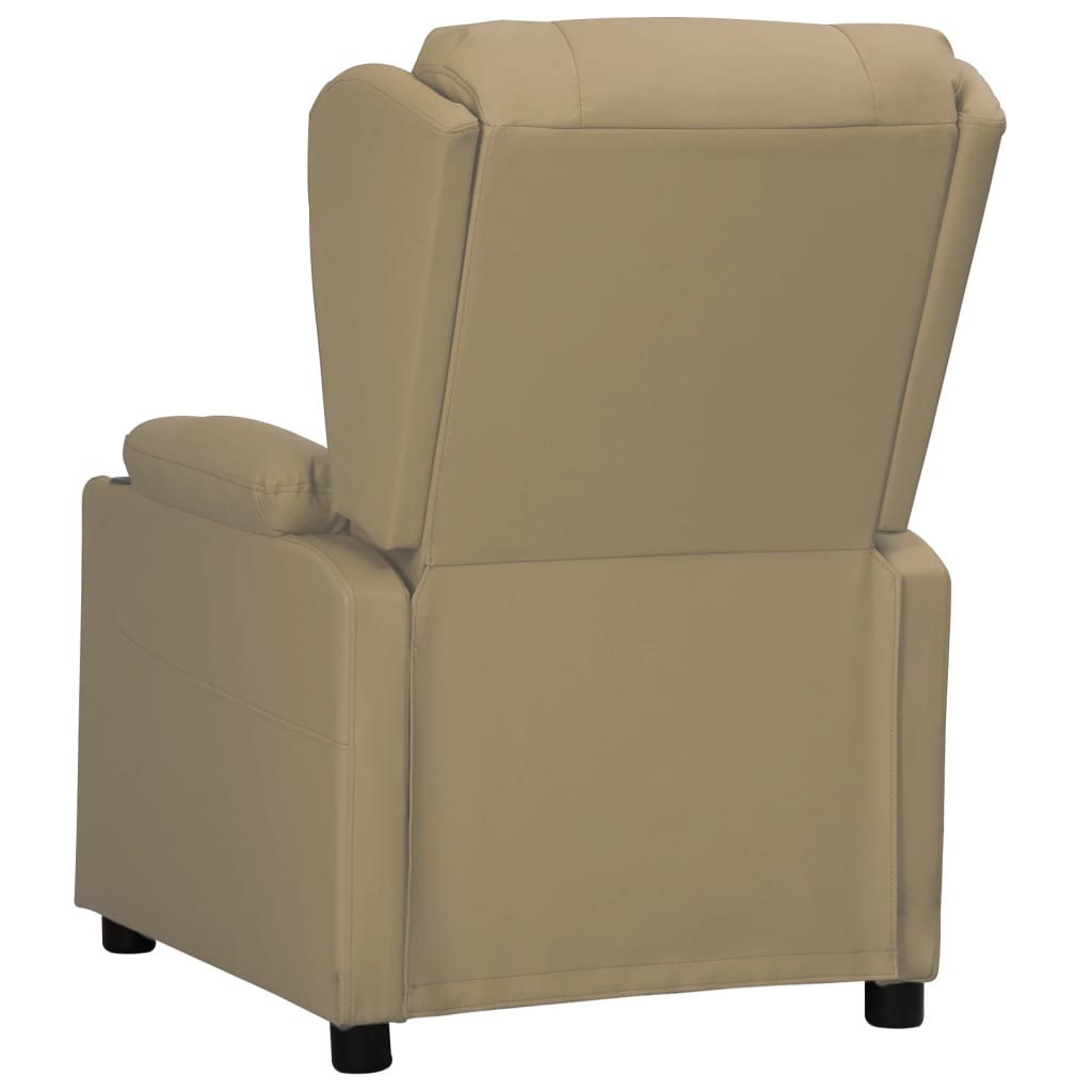 vidaXL Fotoliu cu ridicare pe verticală, cappuccino, piele ecologică vidaXL Fotoliu cu ridicare pe verticală, cappuccino, piele ecologică