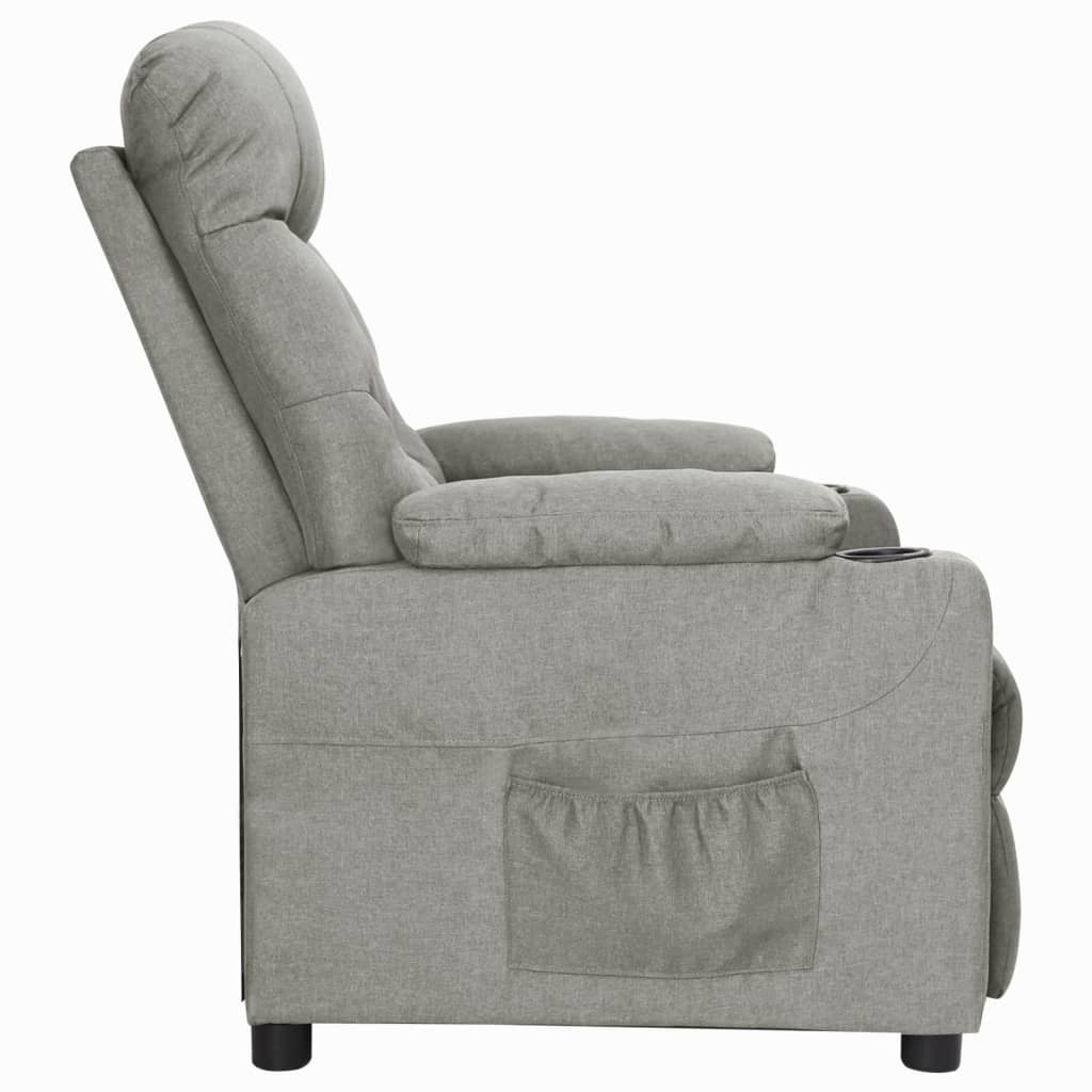 vidaXL Fotoliu cu ridicare, gri deschis, textil vidaXL Fotoliu cu ridicare, gri deschis, textil