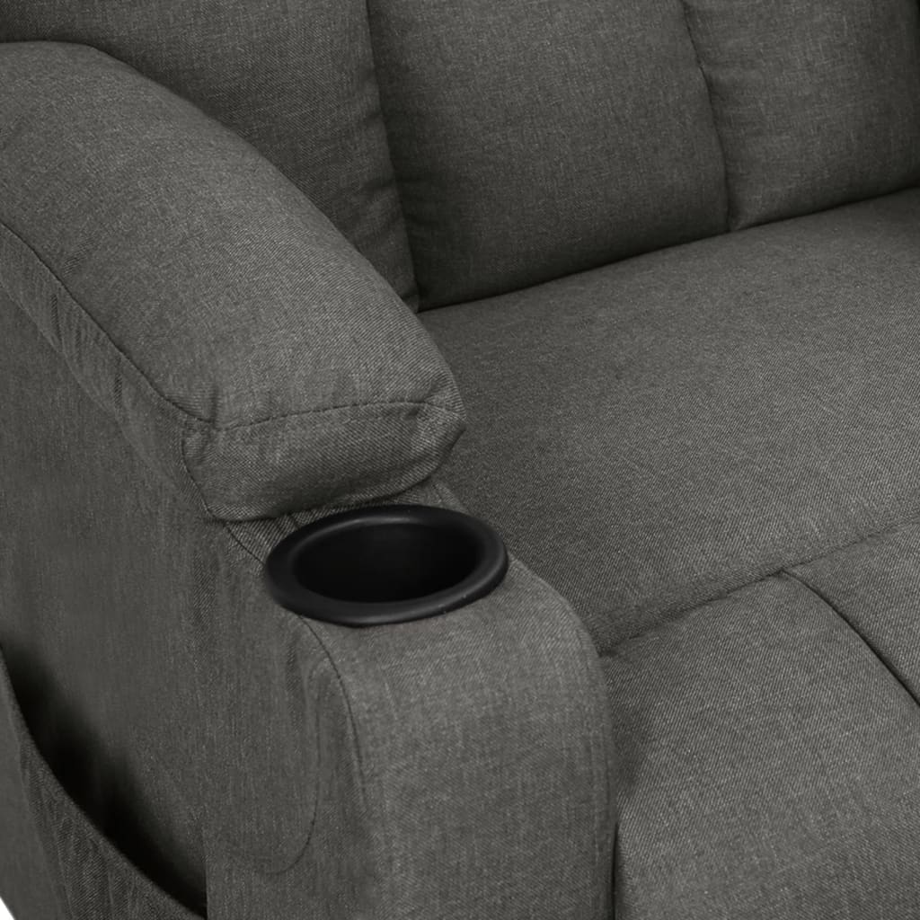 vidaXL Fotoliu cu ridicare, gri închis, textil