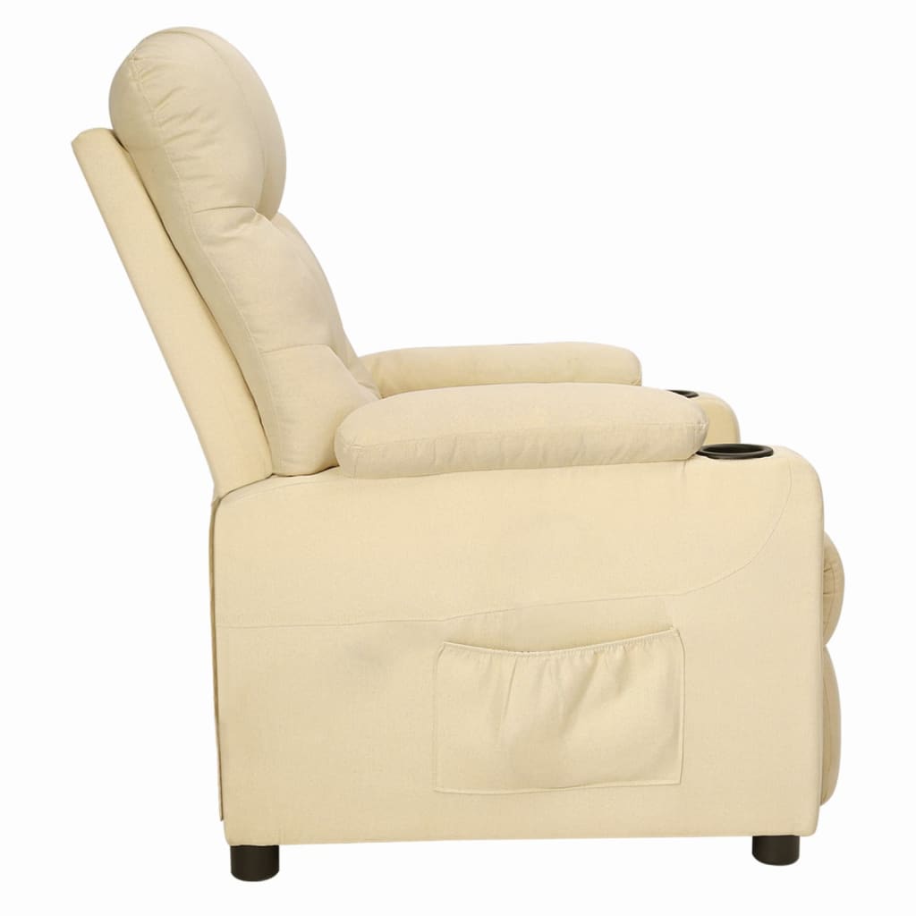 vidaXL Fotoliu cu ridicare, crem, material textil vidaXL Fotoliu cu ridicare, crem, material textil