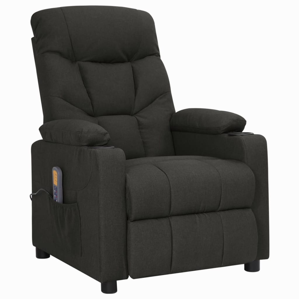 vidaXL Fotoliu de masaj cu ridicare, negru, material textil vidaXL Fotoliu de masaj cu ridicare, negru, material textil