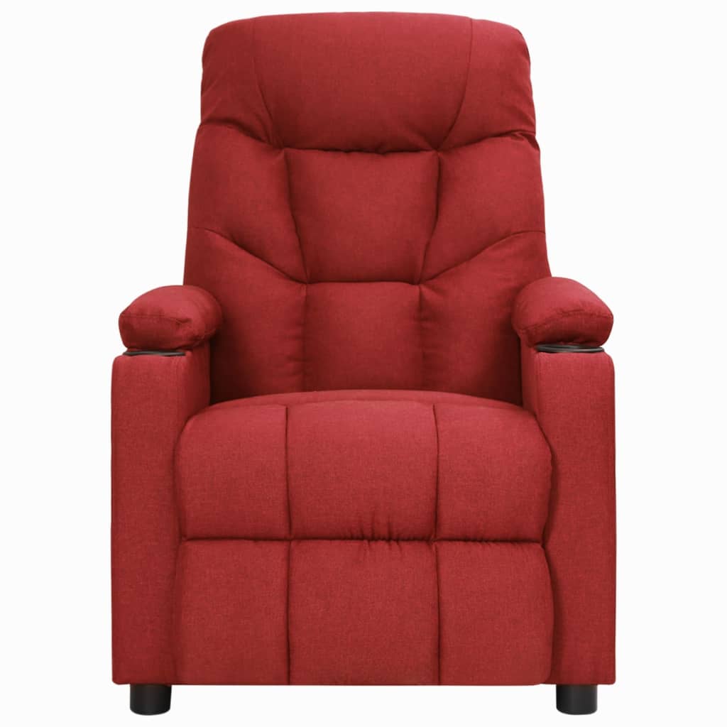 vidaXL Fotoliu de masaj cu ridicare, roșu vin, material textil vidaXL Fotoliu de masaj cu ridicare, roșu vin, material textil