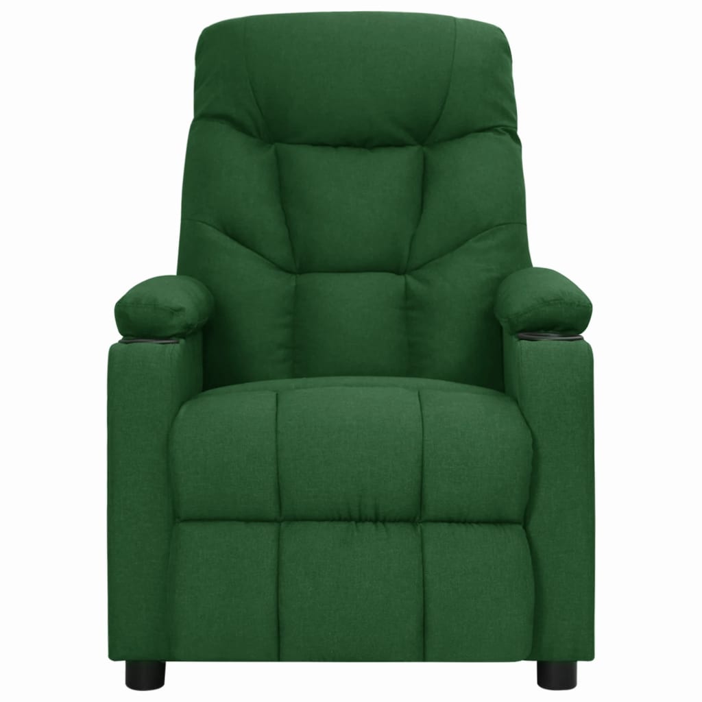 vidaXL Fotoliu de masaj cu ridicare, verde închis, material textil vidaXL Fotoliu de masaj cu ridicare, verde închis, material textil
