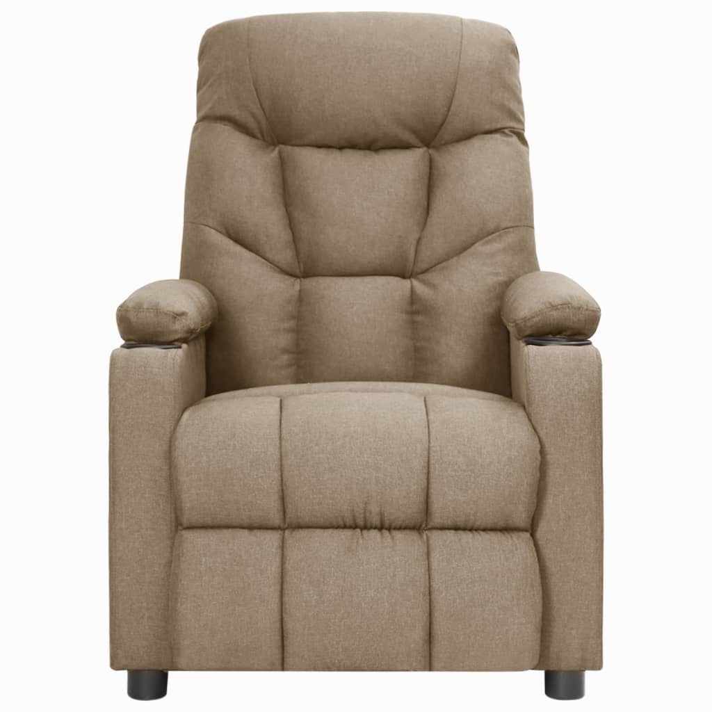 vidaXL Fotoliu de masaj cu ridicare, gri taupe, material textil vidaXL Fotoliu de masaj cu ridicare, gri taupe, material textil