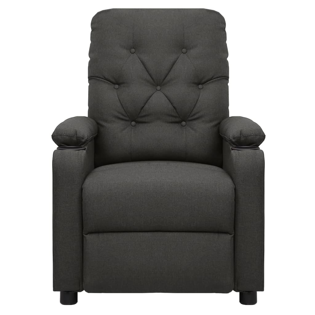 vidaXL Fotoliu cu ridicare, gri închis, textil