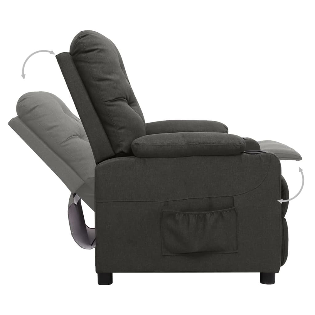vidaXL Fotoliu cu ridicare, gri închis, textil