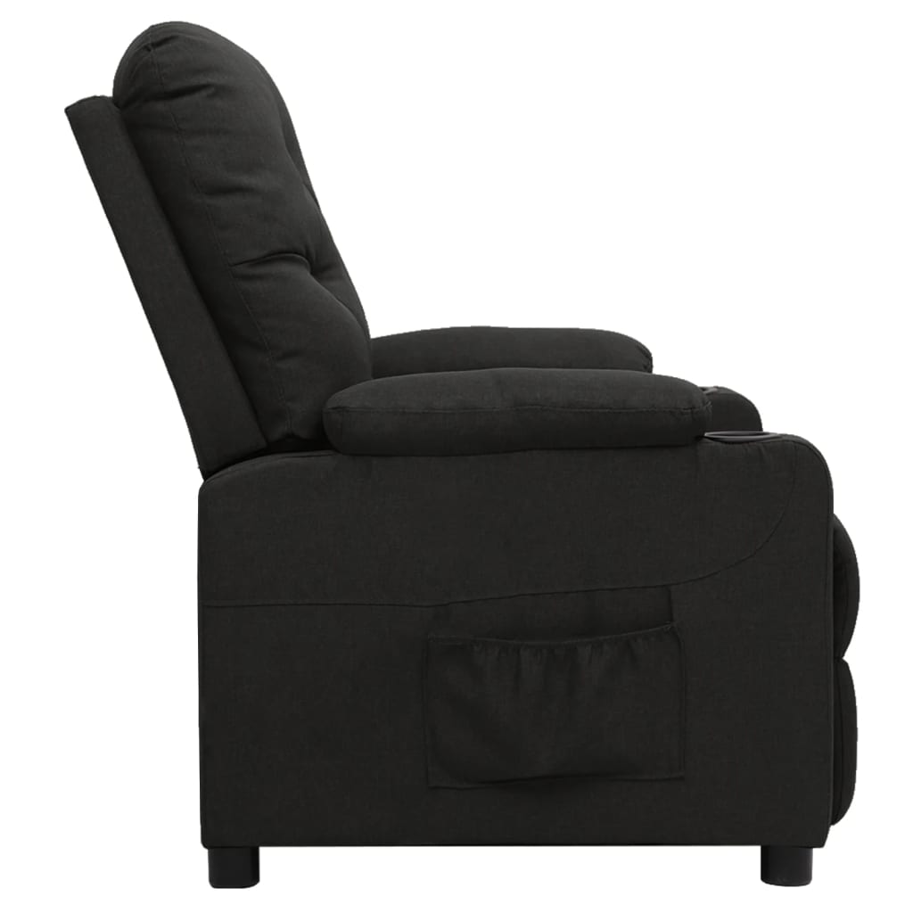 vidaXL Fotoliu cu ridicare, negru, material textil vidaXL Fotoliu cu ridicare, negru, material textil