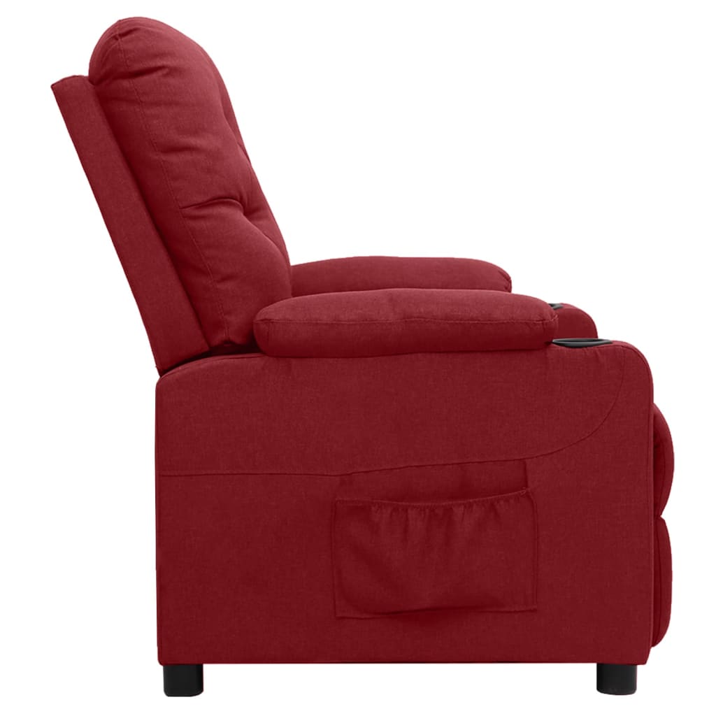 vidaXL Fotoliu cu ridicare, roșu vin, material textil vidaXL Fotoliu cu ridicare, roșu vin, material textil