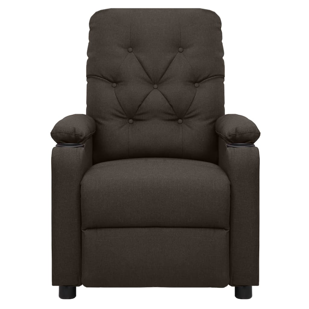 vidaXL Fotoliu cu ridicare, maro închis, material textil vidaXL Fotoliu cu ridicare, maro închis, material textil