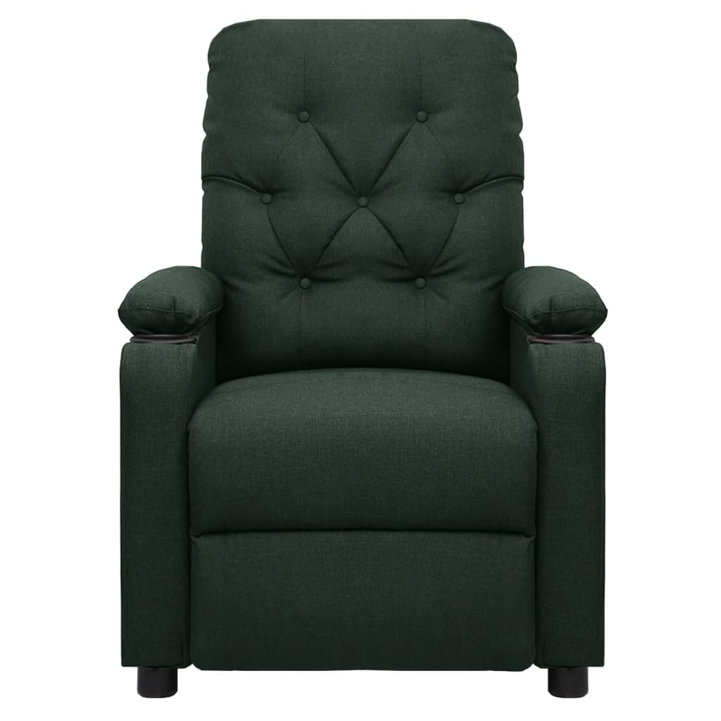 vidaXL Fotoliu cu ridicare, verde închis, material textil vidaXL Fotoliu cu ridicare, verde închis, material textil
