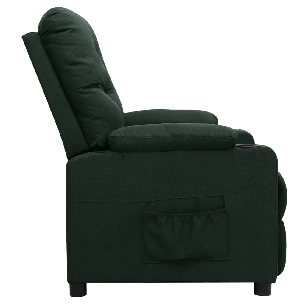 vidaXL Fotoliu cu ridicare, verde închis, material textil vidaXL Fotoliu cu ridicare, verde închis, material textil