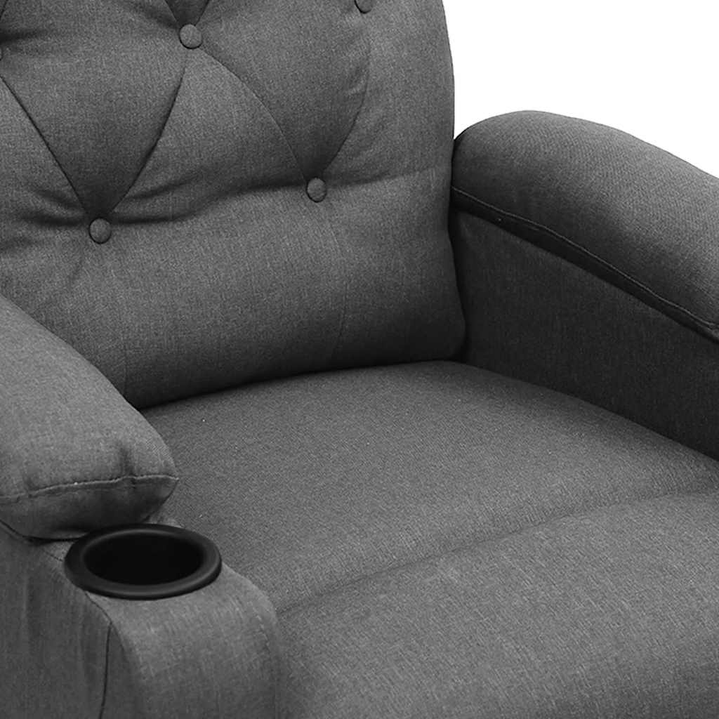vidaXL Fotoliu de masaj rabatabil cu ridicare, gri deschis, textil vidaXL Fotoliu de masaj rabatabil cu ridicare, gri deschis, textil