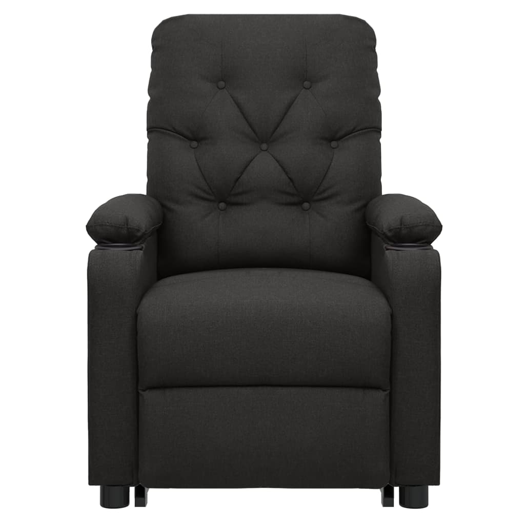 vidaXL Fotoliu de masaj cu ridicare, negru, material textil vidaXL Fotoliu de masaj cu ridicare, negru, material textil
