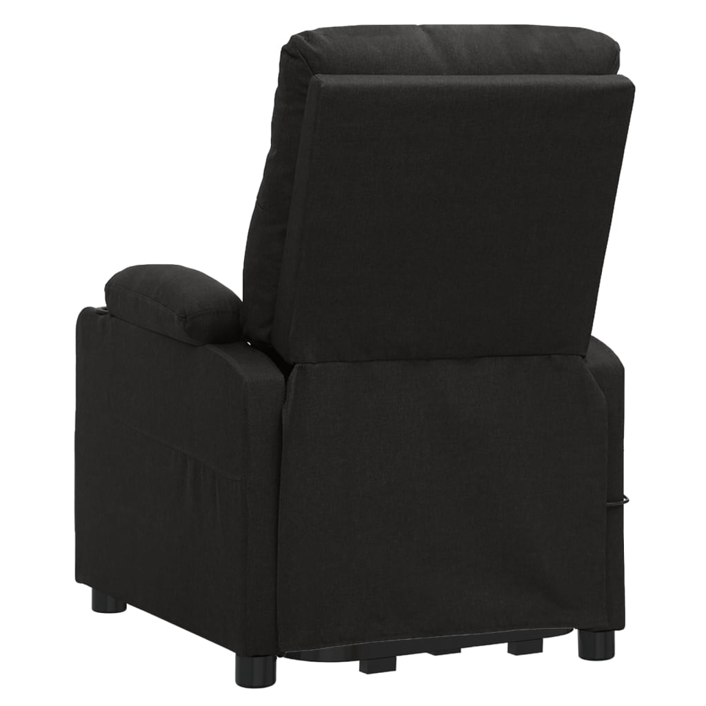 vidaXL Fotoliu de masaj cu ridicare, negru, material textil vidaXL Fotoliu de masaj cu ridicare, negru, material textil