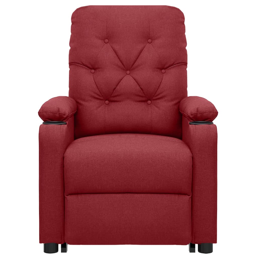 vidaXL Fotoliu de masaj cu ridicare, roșu vin, material textil vidaXL Fotoliu de masaj cu ridicare, roșu vin, material textil
