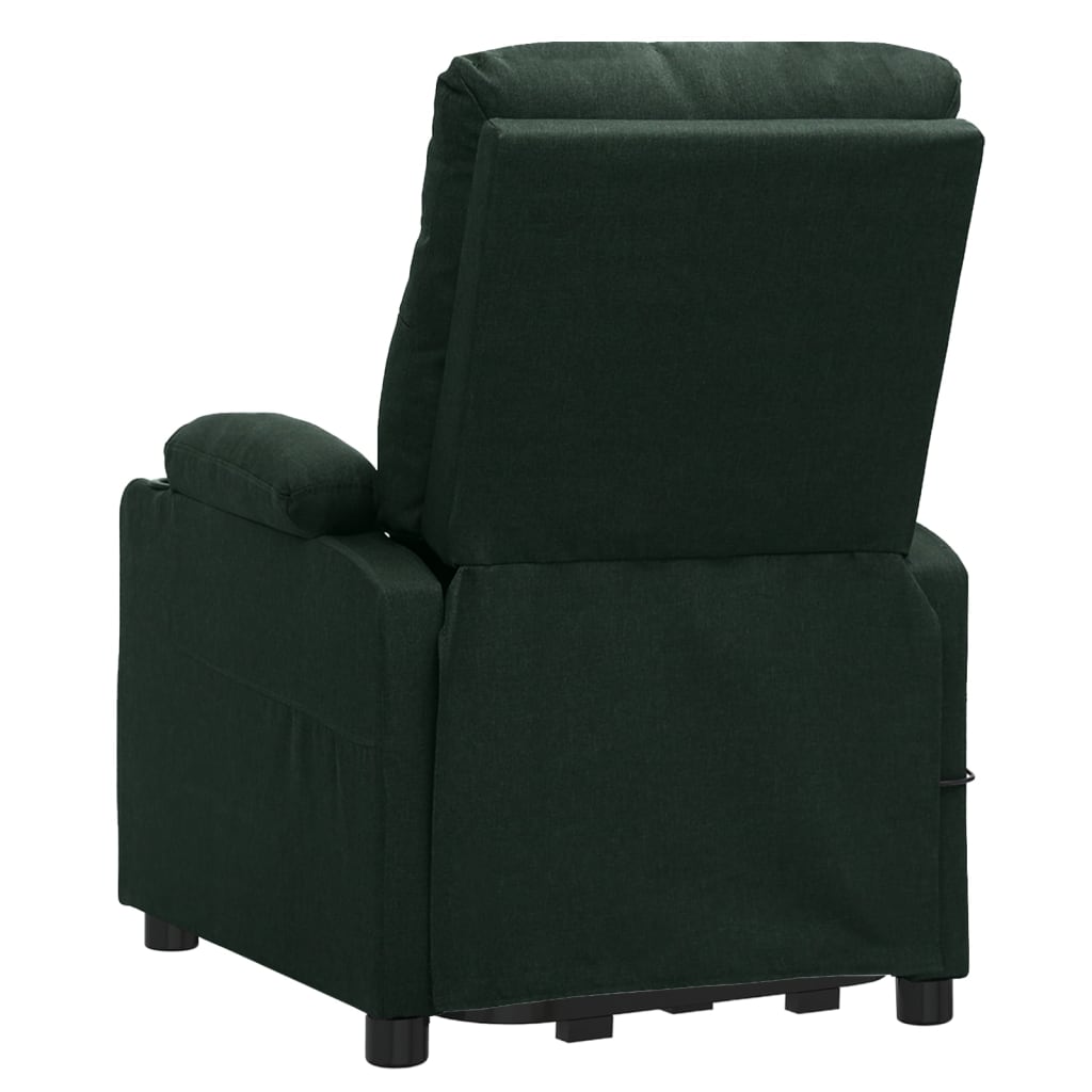 vidaXL Fotoliu de masaj cu ridicare, verde închis, material textil vidaXL Fotoliu de masaj cu ridicare, verde închis, material textil
