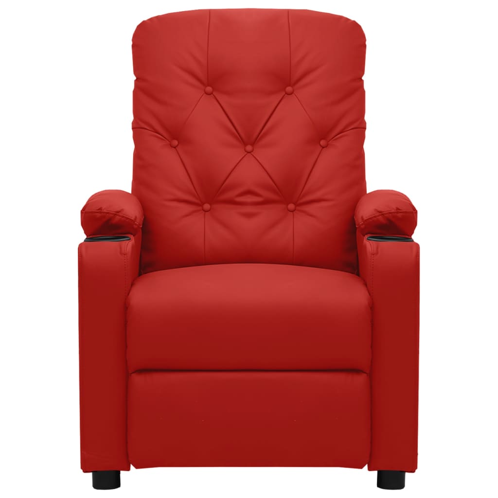 vidaXL Fotoliu cu ridicare pe verticală, roșu vin, piele ecologică vidaXL Fotoliu cu ridicare pe verticală, roșu vin, piele ecologică