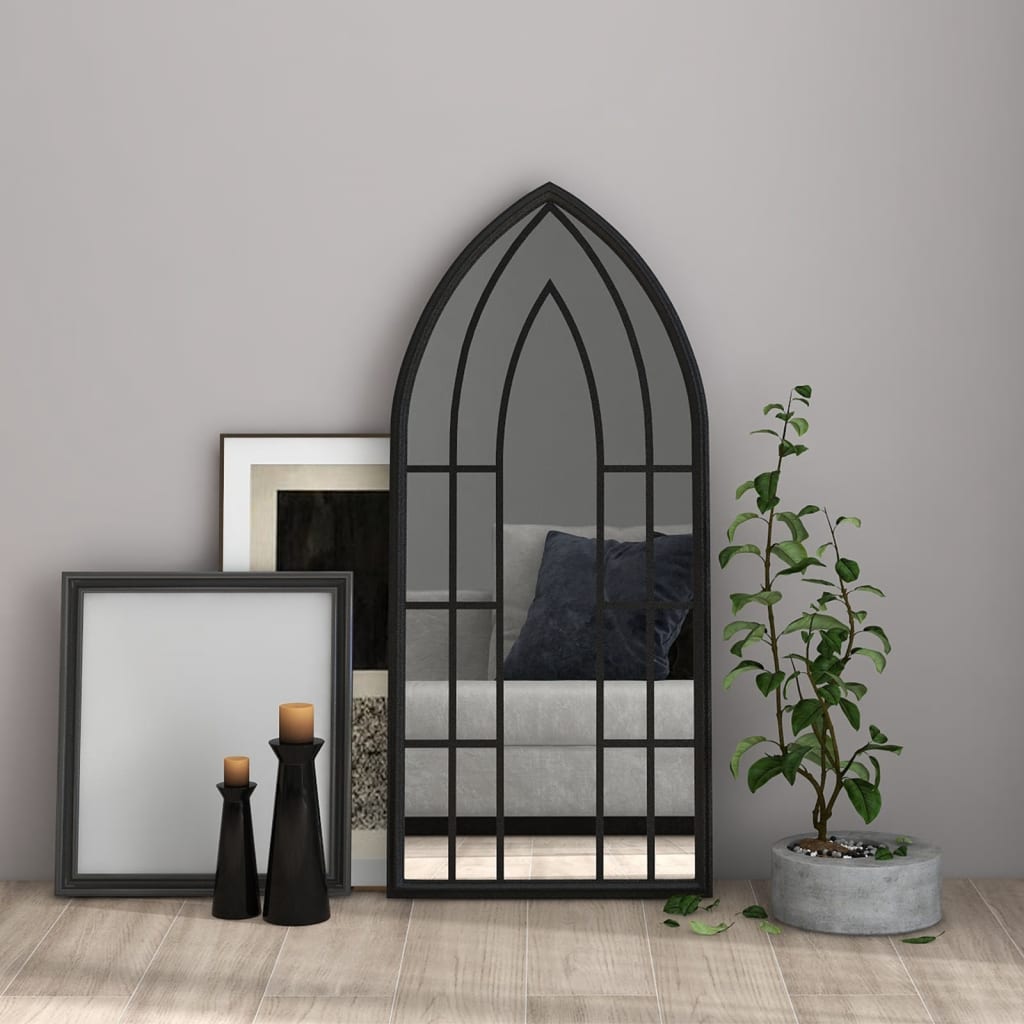 vidaXL Oglindă,negru, 100x45 cm,fier, pentru utilizare în interior vidaXL Oglindă,negru, 100x45 cm,fier, pentru utilizare în interior