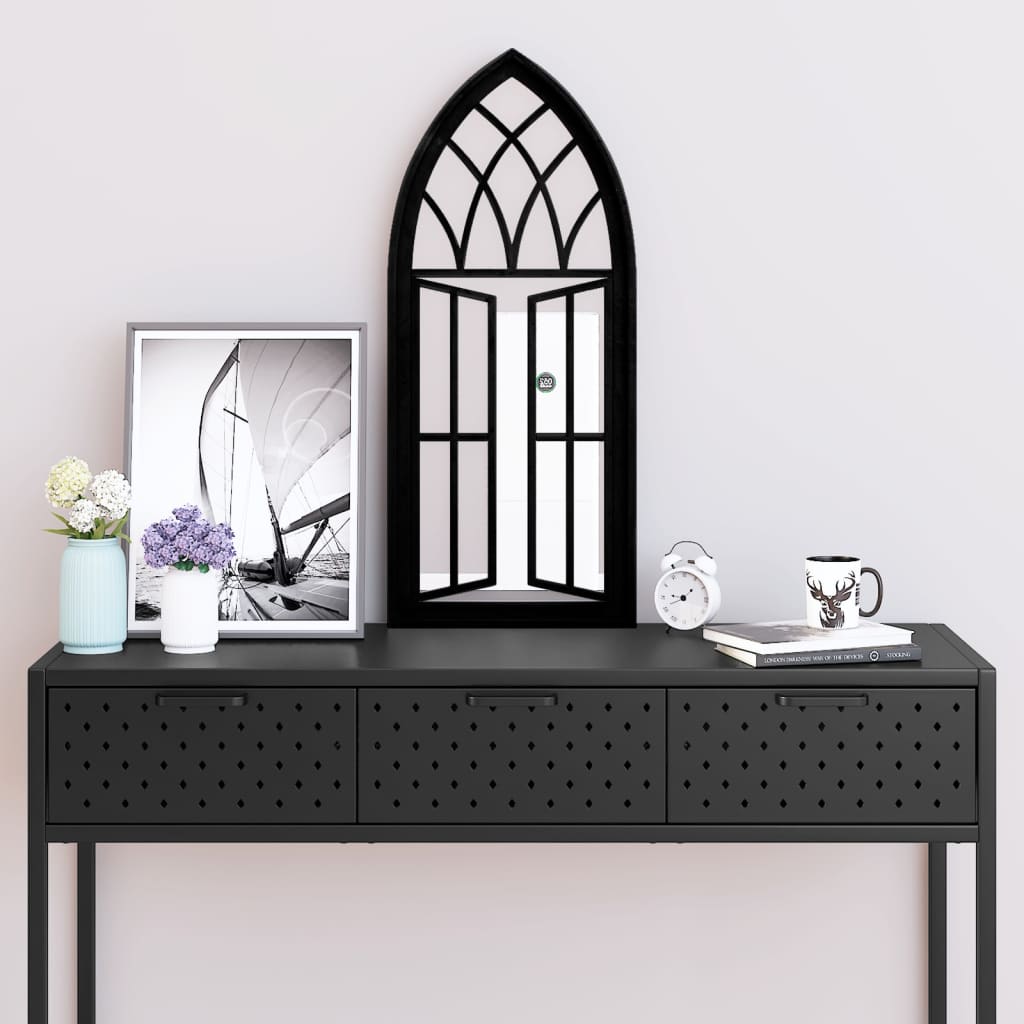 vidaXL Oglindă,negru, 70x30 cm,fier, pentru utilizare în interior vidaXL Oglindă,negru, 70x30 cm,fier, pentru utilizare în interior