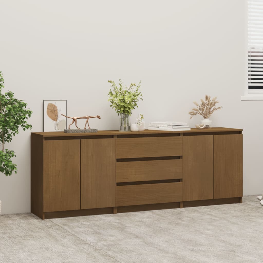 vidaXL Dulap lateral, maro miere, 180x36x65 cm, lemn masiv de pin vidaXL Dulap lateral, maro miere, 180x36x65 cm, lemn masiv de pin