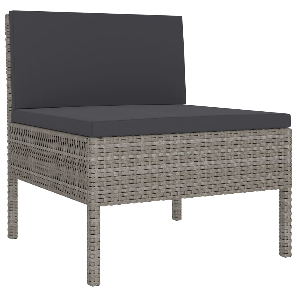 vidaXL Set mobilier de grădină cu perne, 9 piese, gri, poliratan vidaXL Set mobilier de grădină cu perne, 9 piese, gri, poliratan
