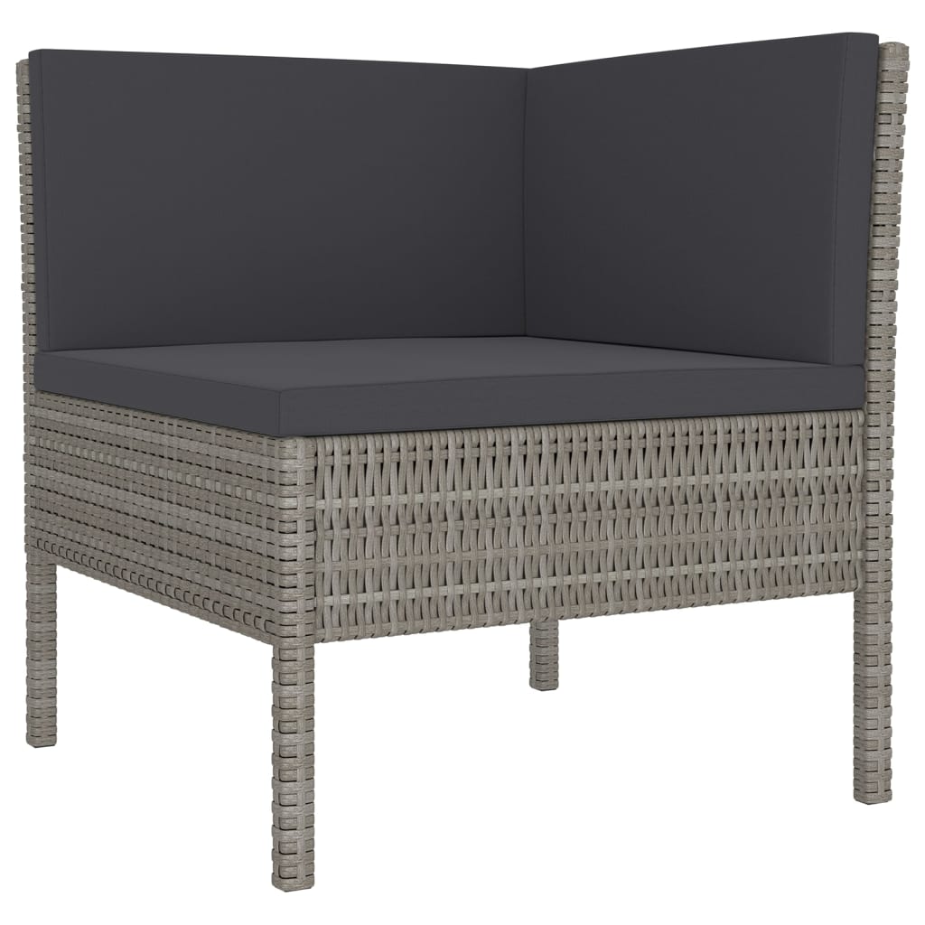 vidaXL Set mobilier de grădină cu perne, 9 piese, gri, poliratan vidaXL Set mobilier de grădină cu perne, 9 piese, gri, poliratan
