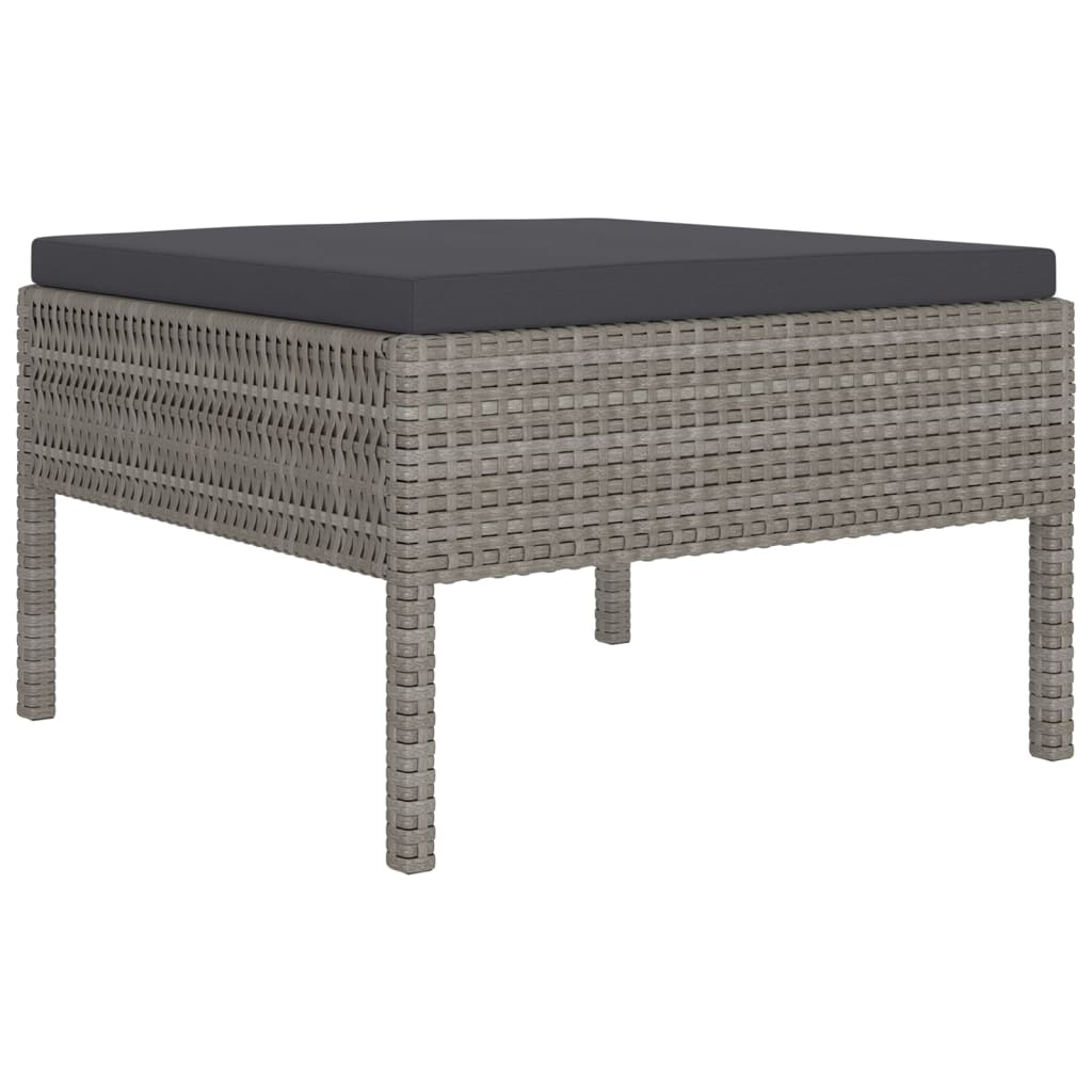 vidaXL Set mobilier de grădină cu perne, 9 piese, gri, poliratan vidaXL Set mobilier de grădină cu perne, 9 piese, gri, poliratan